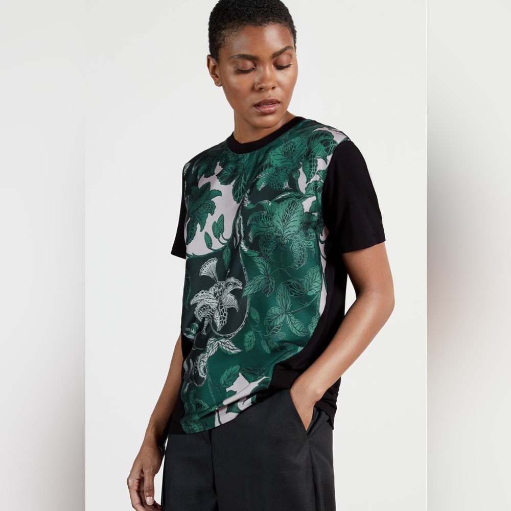 Ted Baker London Norlet Rococo Print Woven Panel Shirt Size 2